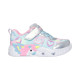 Skechers Lighted Unicorn Gore & Strap W/ Multi Heart Print Upper